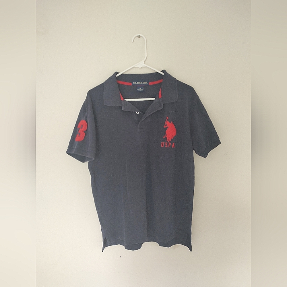 U.S. Polo Assn. Men's Navy Blue & Red Big Pony No. 3